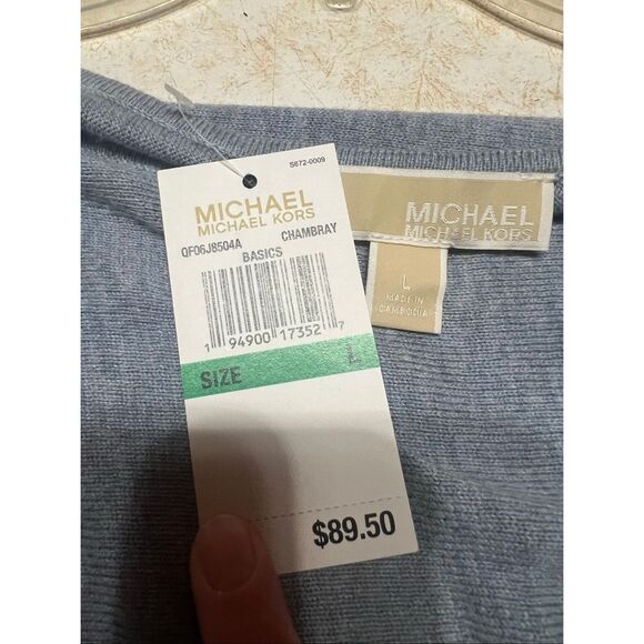 Michael Kors Womans Sweater  Chambray Sz L NWT - Picture 4 of 8